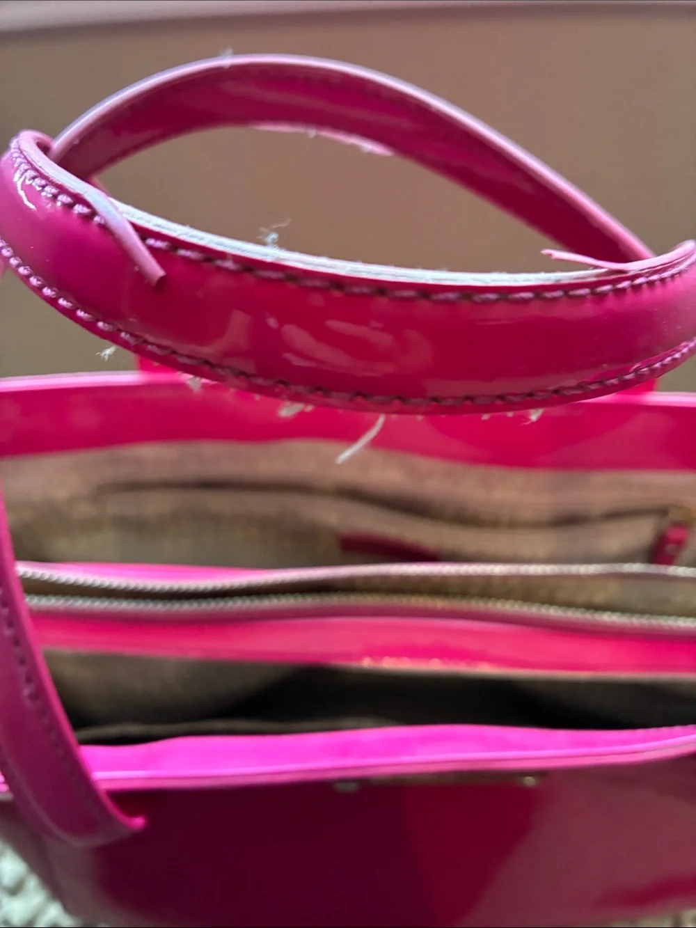 kate spade Hot Pink Patent Circle-Embossed Tote